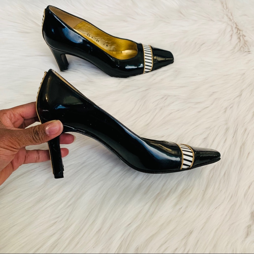 TIMOTHY HITSMAN Piano Patent Vintage PUMPS SIZE 6